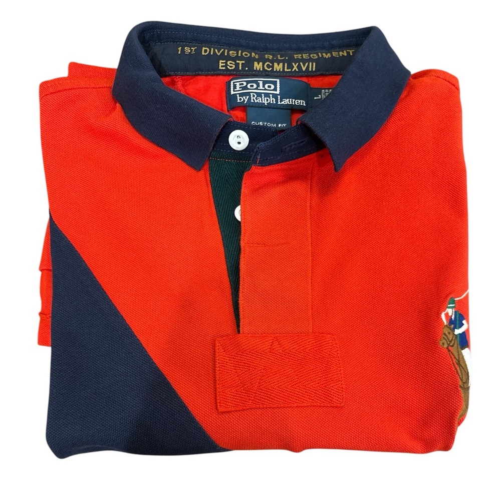 Polo by Ralph Lauren Red and Blue Classic Polo Shirt